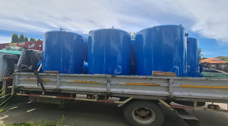 ถังกรองพร้อมสารกรองน้ำ 8 ตัน ออกเดินทาง ....ปลายทางภูเก็ต 